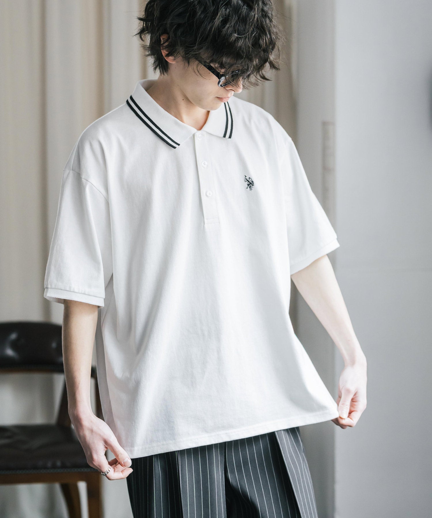 U.S. POLO ASSN. / 刺繡標誌天竺短袖Polo衫