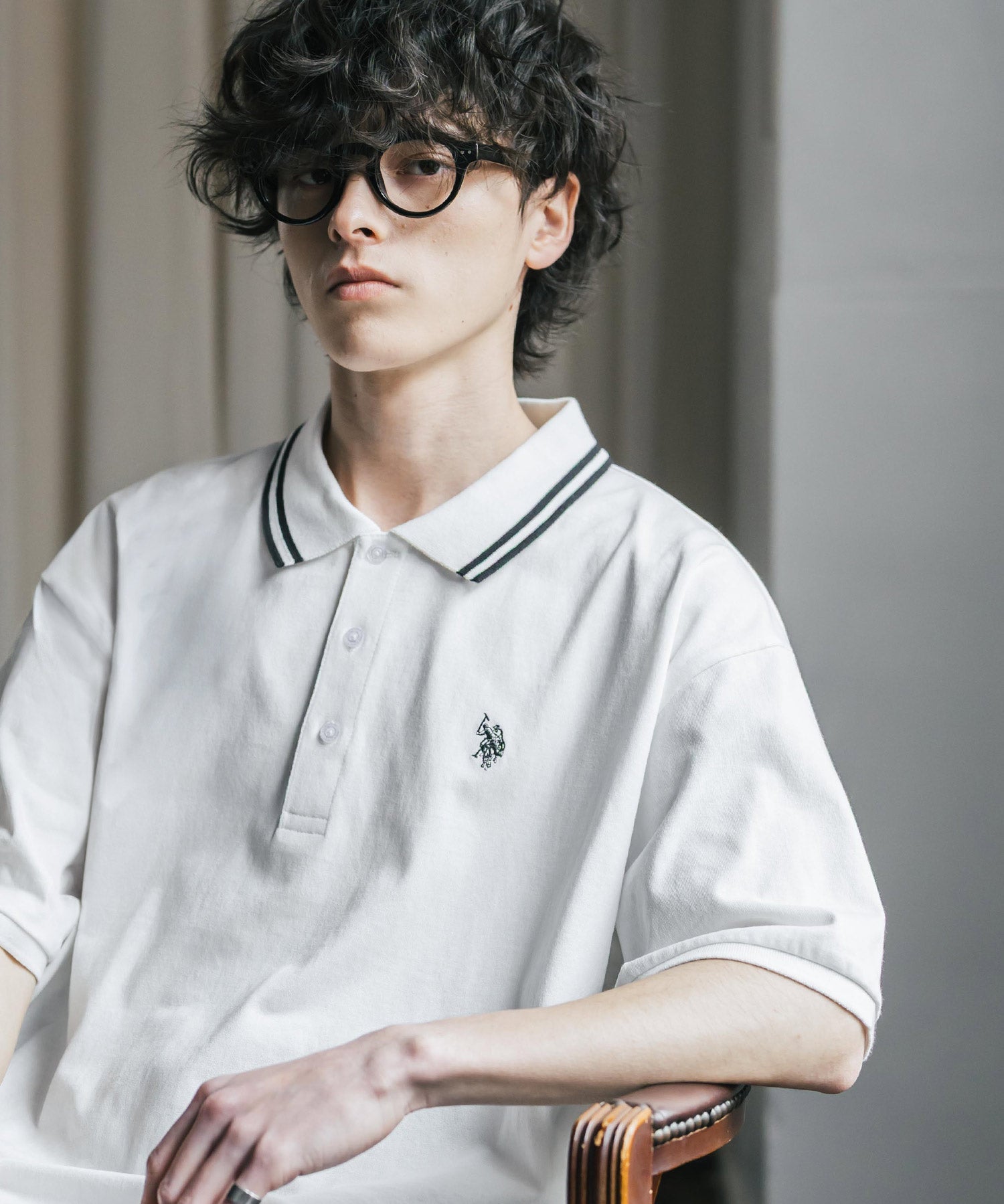 U.S. POLO ASSN. / 刺繡標誌天竺短袖Polo衫