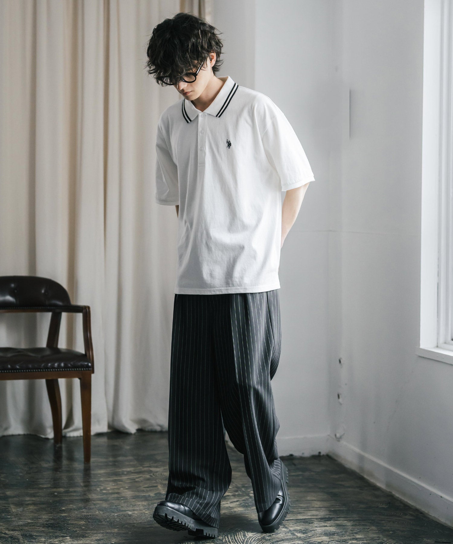 U.S. POLO ASSN. / 刺繡標誌天竺短袖Polo衫