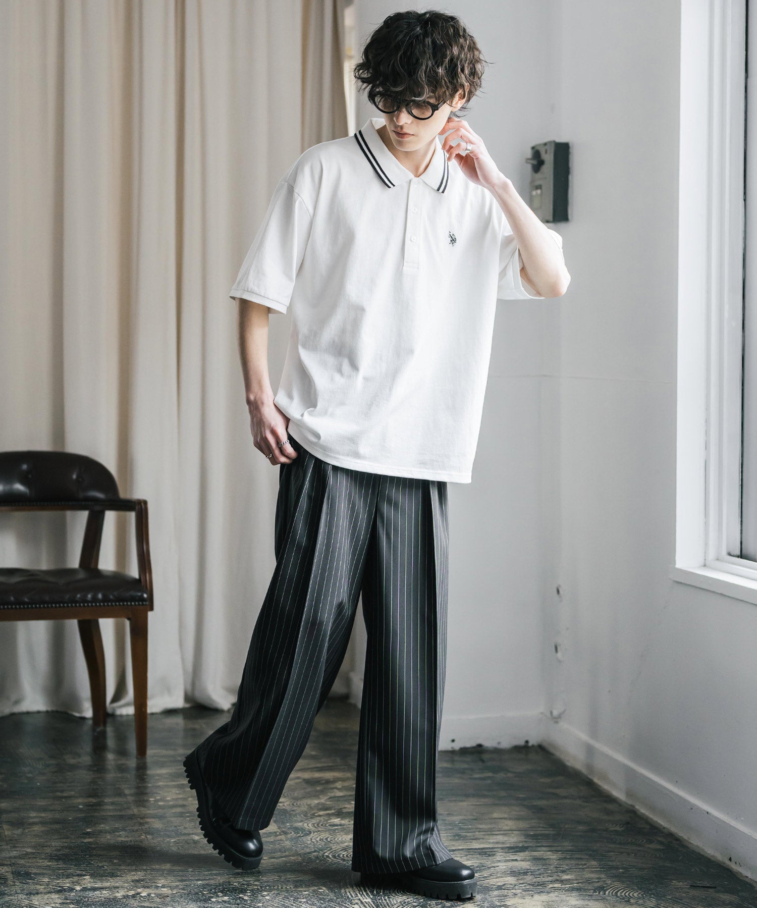 U.S. POLO ASSN. / 刺繡標誌天竺短袖Polo衫
