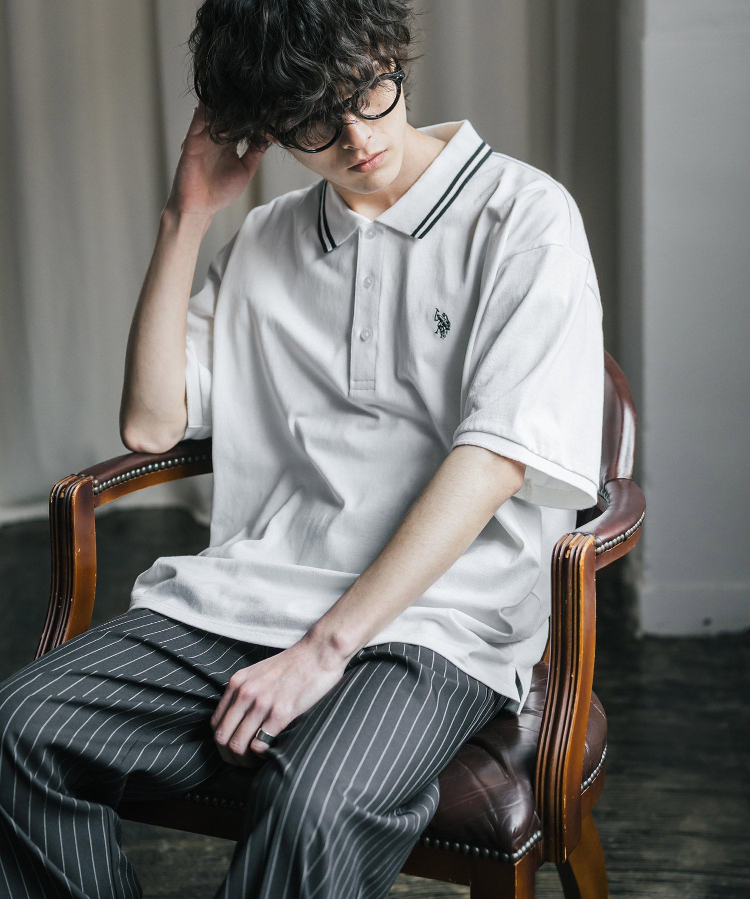 U.S. POLO ASSN. / 刺繡標誌天竺短袖Polo衫