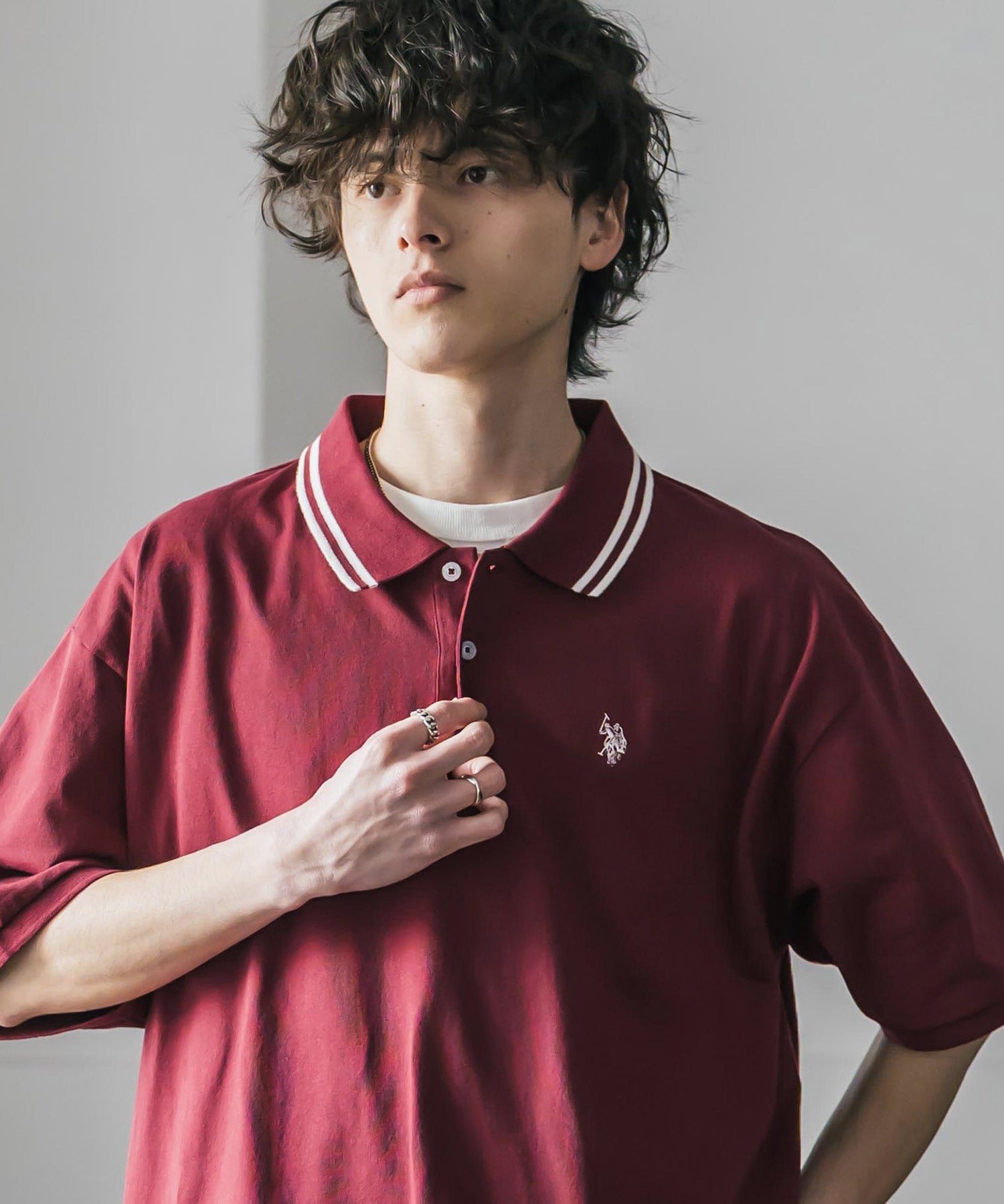 U.S. POLO ASSN. / 刺繡標誌天竺短袖Polo衫