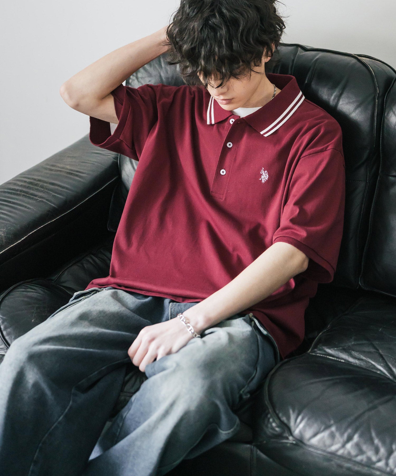 U.S. POLO ASSN. / 刺繡標誌天竺短袖Polo衫