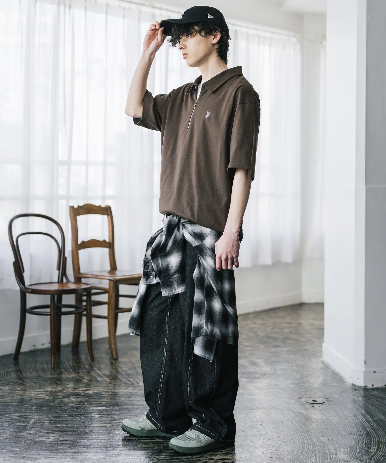U.S. POLO ASSN. / 半拉鍊刺繡短袖 Polo 衫