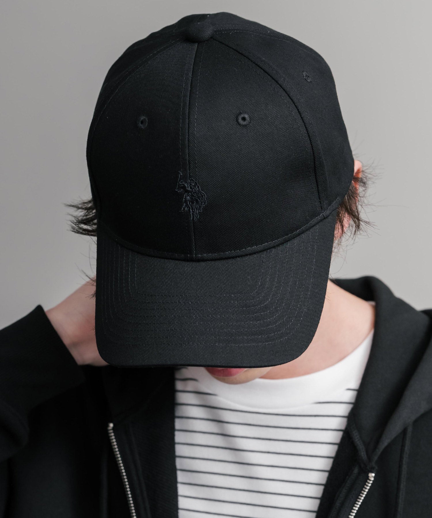 U.S. POLO ASSN. / 刺繡標誌純棉斜紋棒球帽