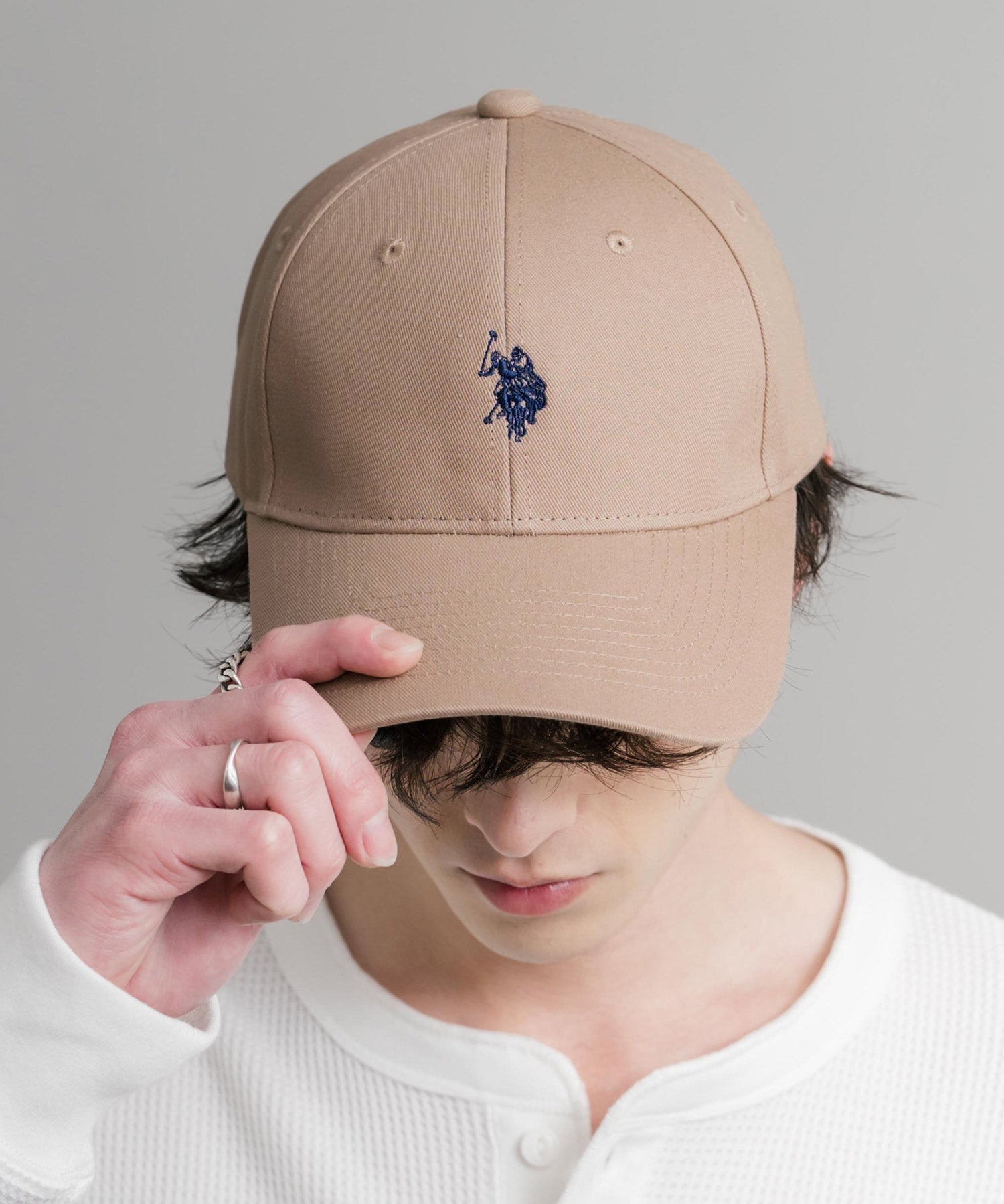 U.S. POLO ASSN. / 刺繡標誌純棉斜紋棒球帽