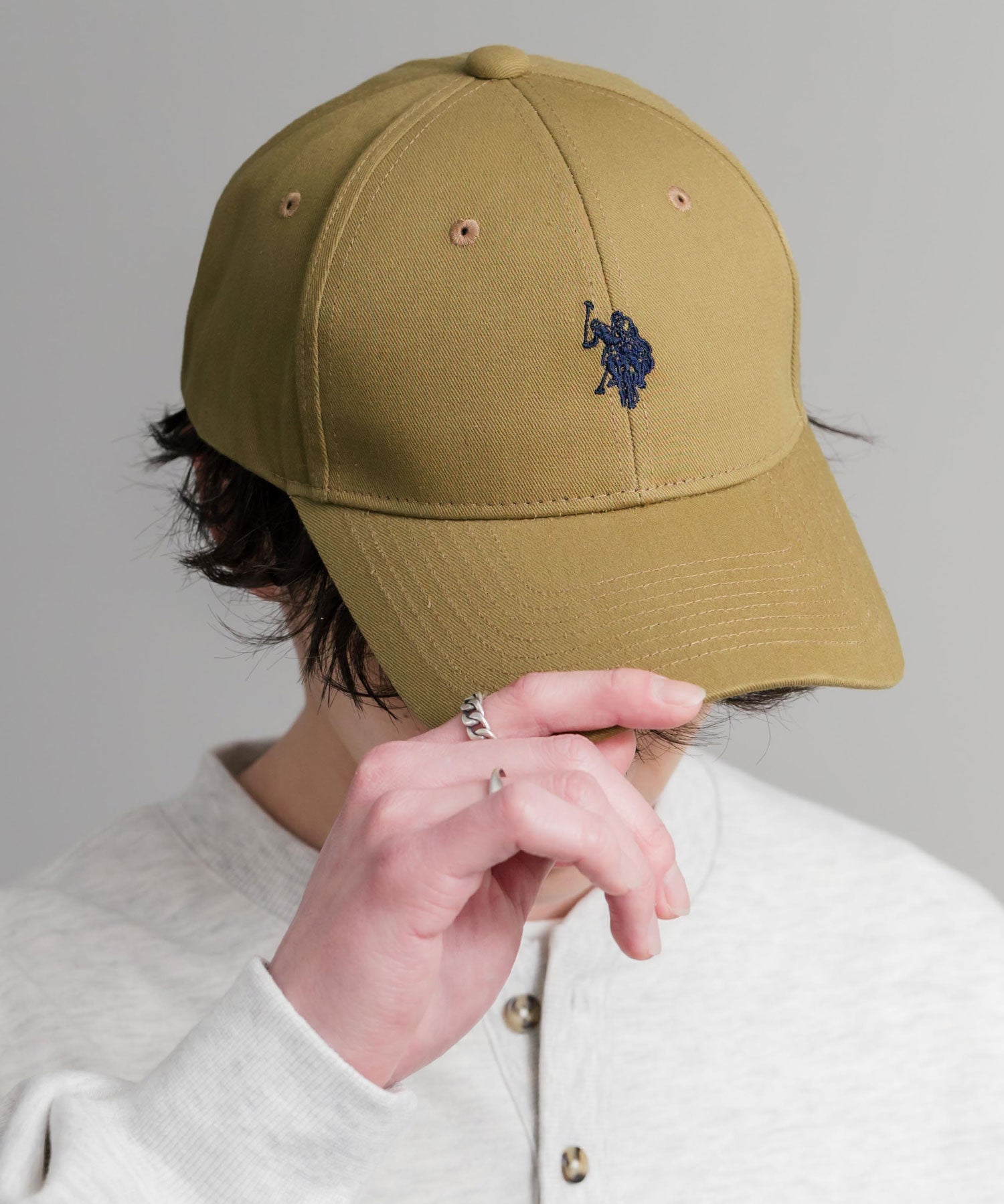 U.S. POLO ASSN. / 刺繡標誌純棉斜紋棒球帽