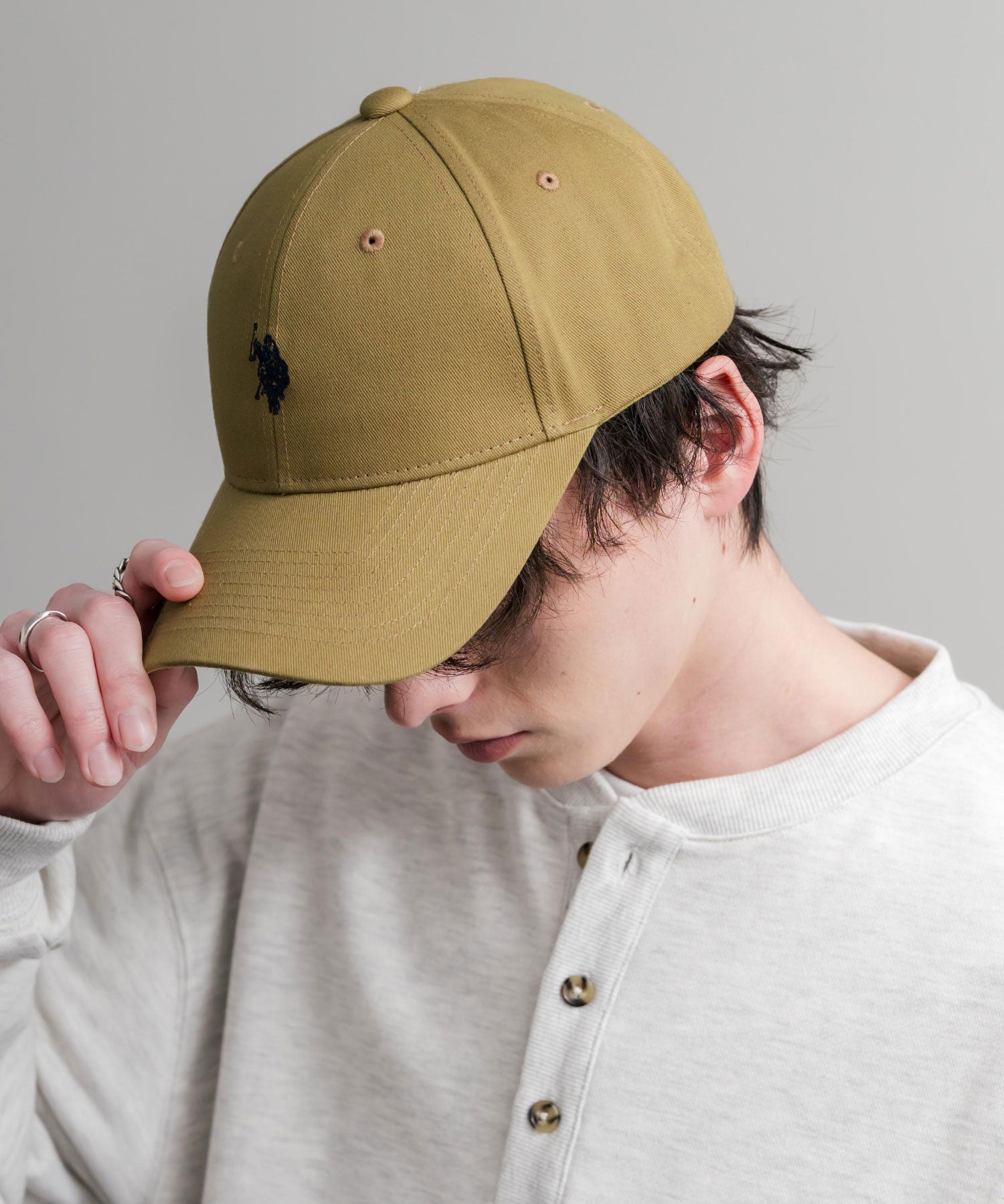 U.S. POLO ASSN. / 刺繡標誌純棉斜紋棒球帽