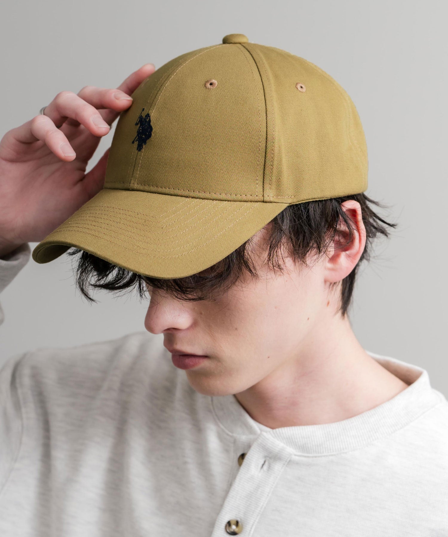 U.S. POLO ASSN. / 刺繡標誌純棉斜紋棒球帽