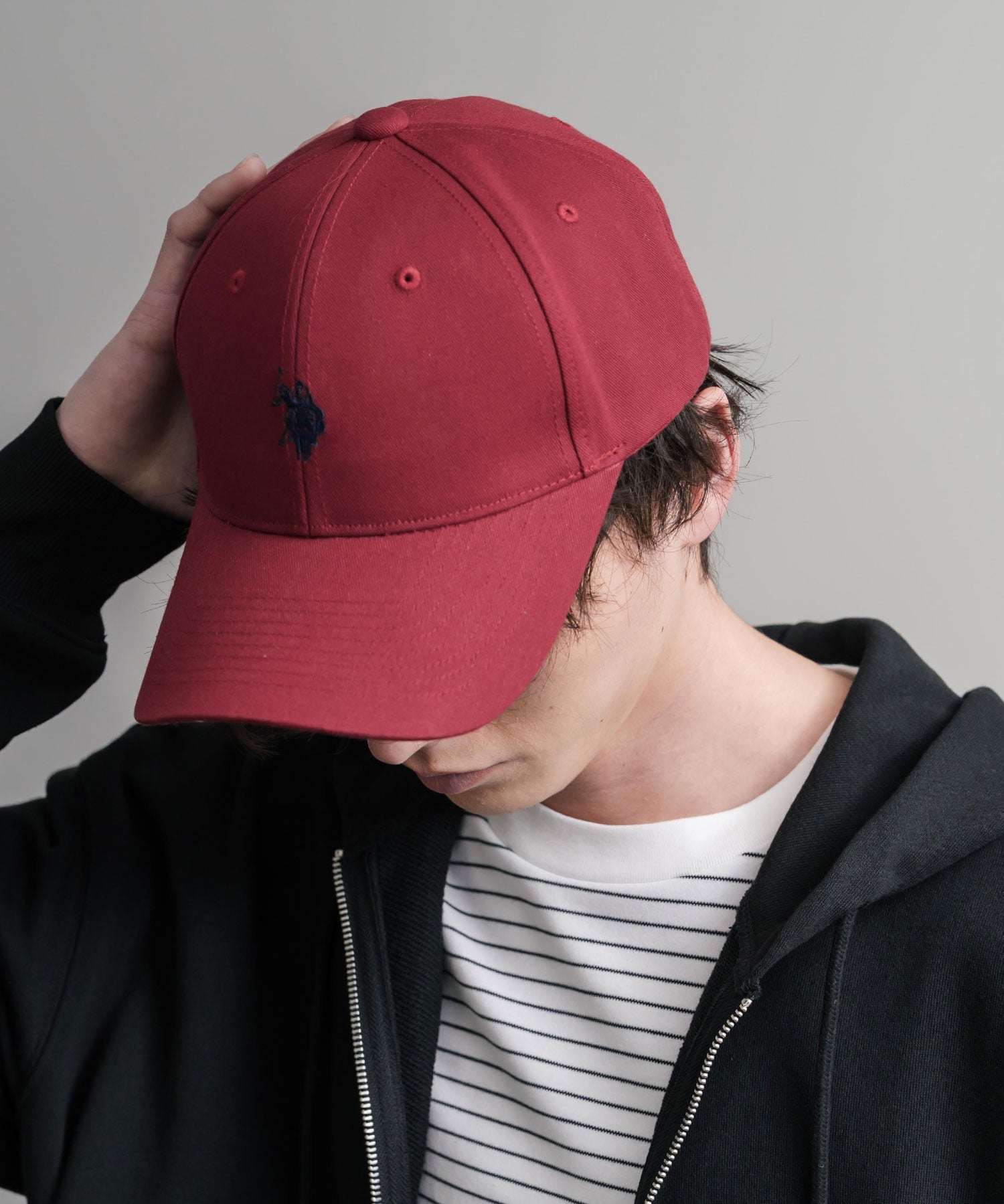 U.S. POLO ASSN. / 刺繡標誌純棉斜紋棒球帽