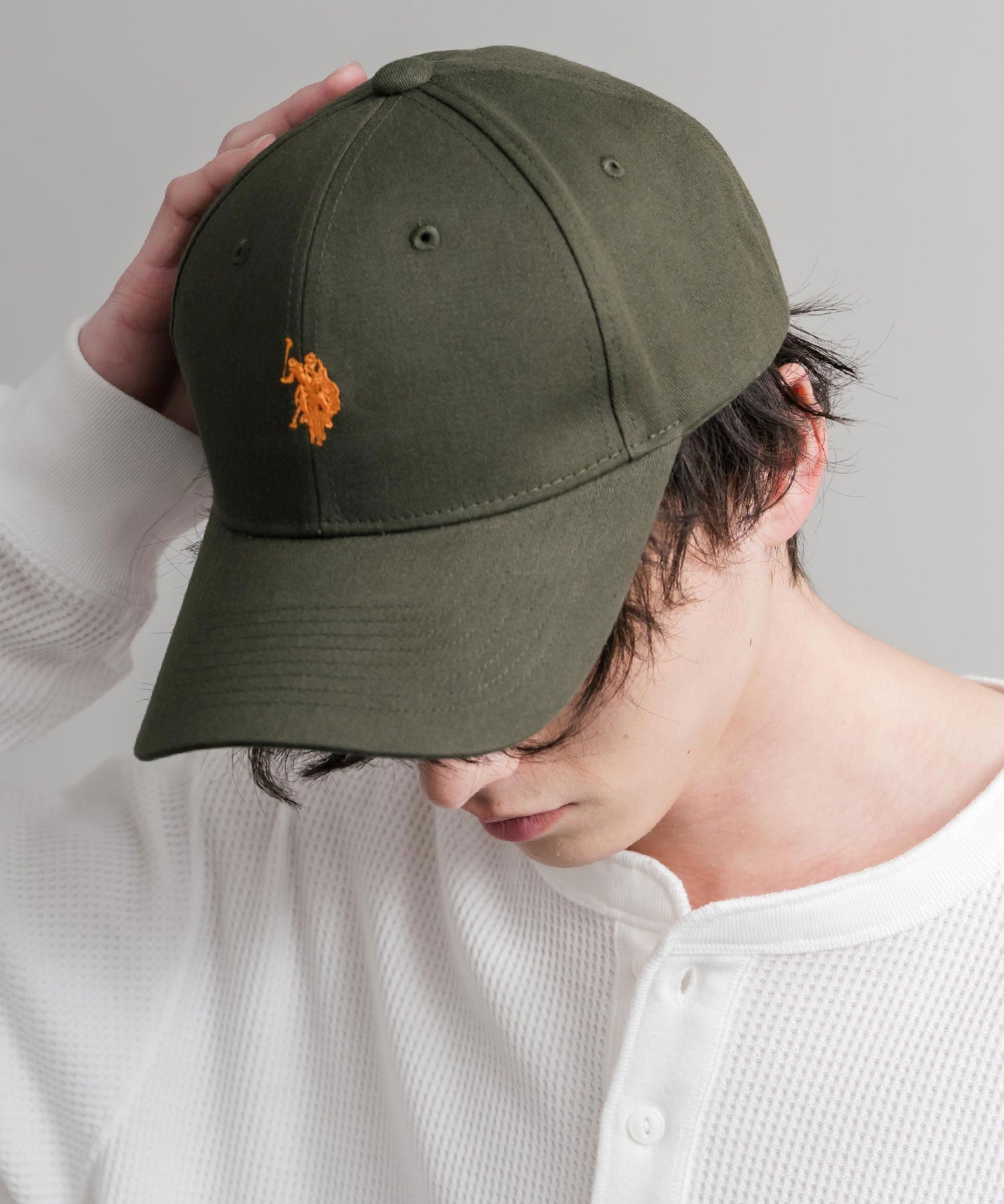 U.S. POLO ASSN. / 刺繡標誌純棉斜紋棒球帽