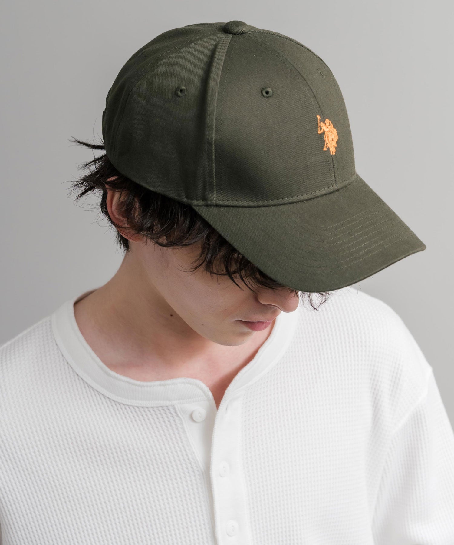 U.S. POLO ASSN. / 刺繡標誌純棉斜紋棒球帽