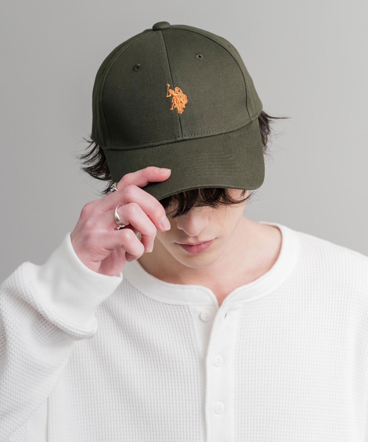 U.S. POLO ASSN. / 刺繡標誌純棉斜紋棒球帽