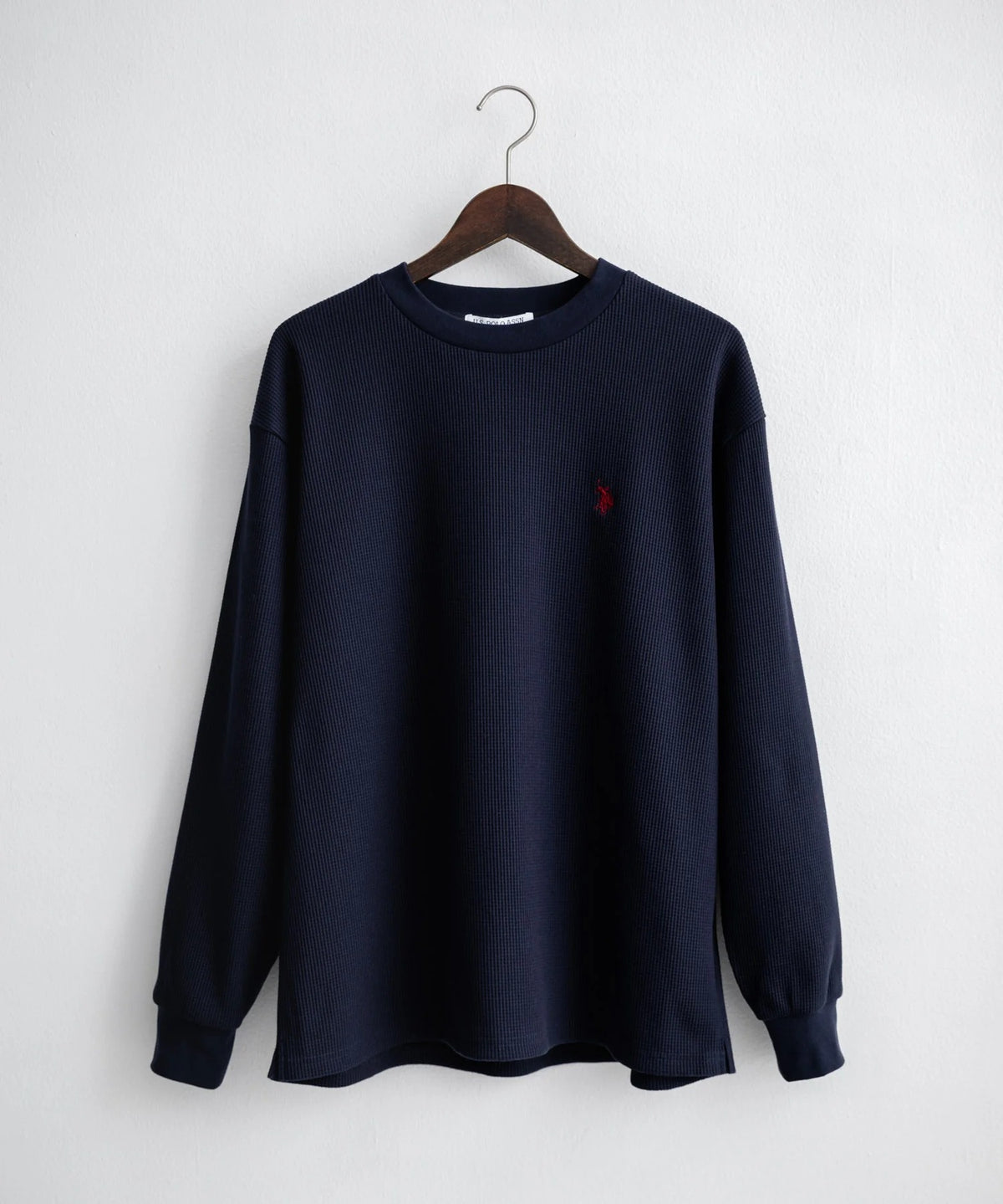 U.S. POLO ASSN. / 刺繡格紋圓領長袖T恤(日本聯名限定)