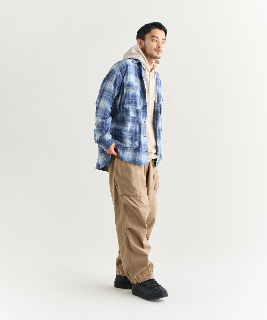 NANGA FADE TARTAN CHECK CAMP SHIRT / 格紋營地襯衫