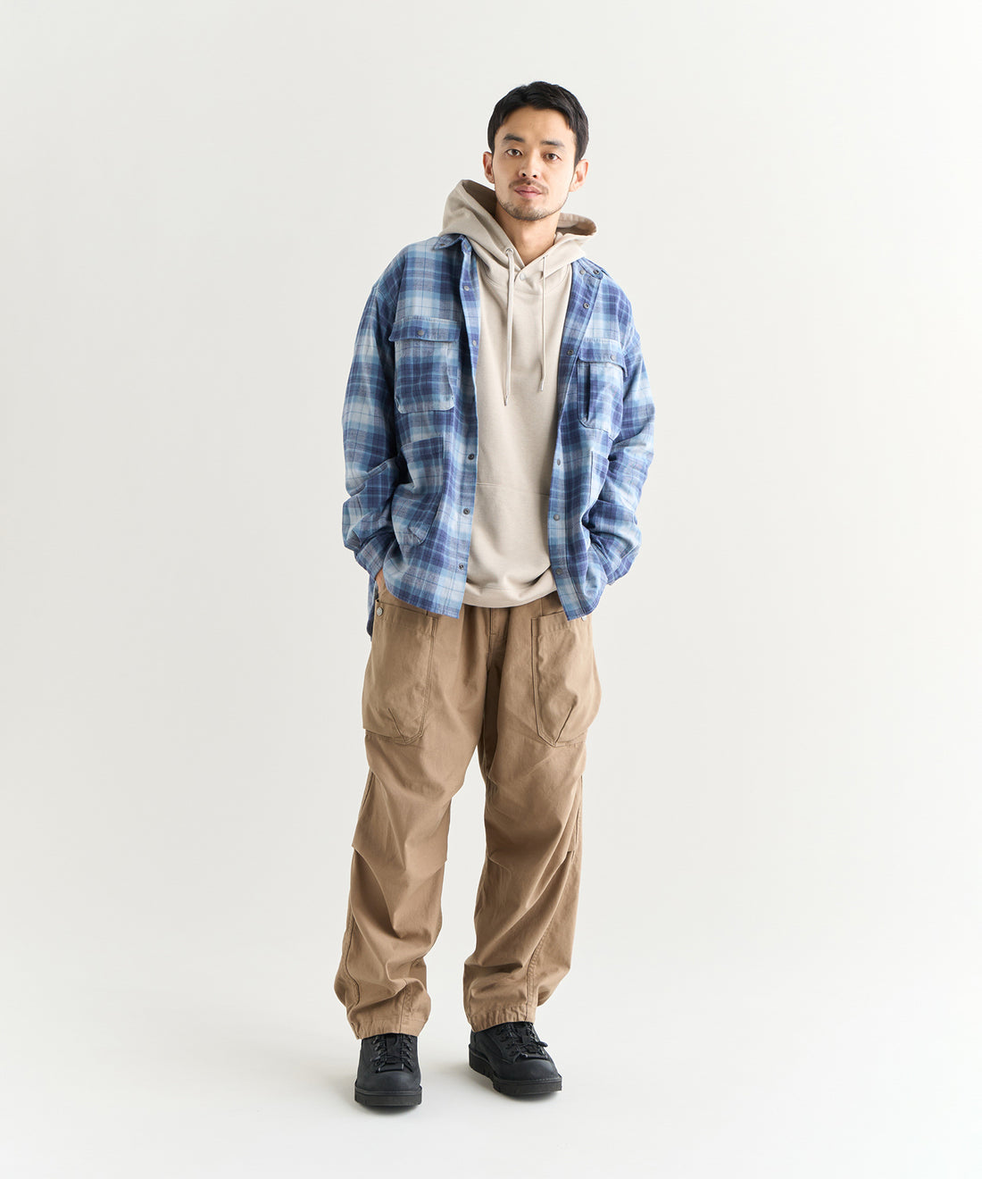 NANGA FADE TARTAN CHECK CAMP SHIRT / 格紋營地襯衫