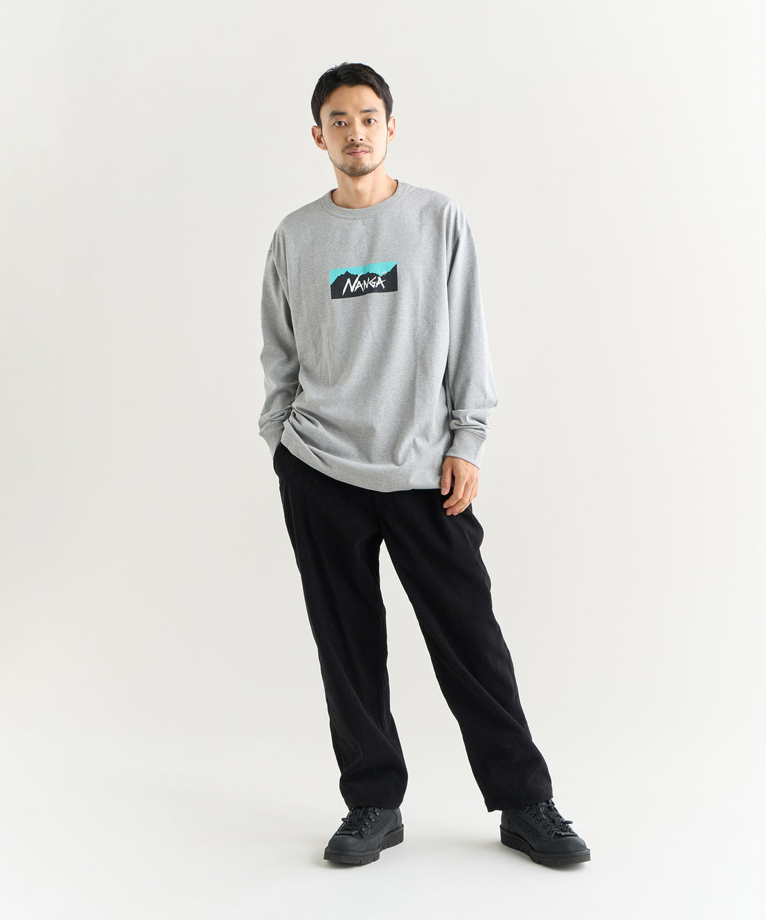 NANGA ECO HYBRID BOX LOGO L/S TEE(UNISEX) / 長袖T恤