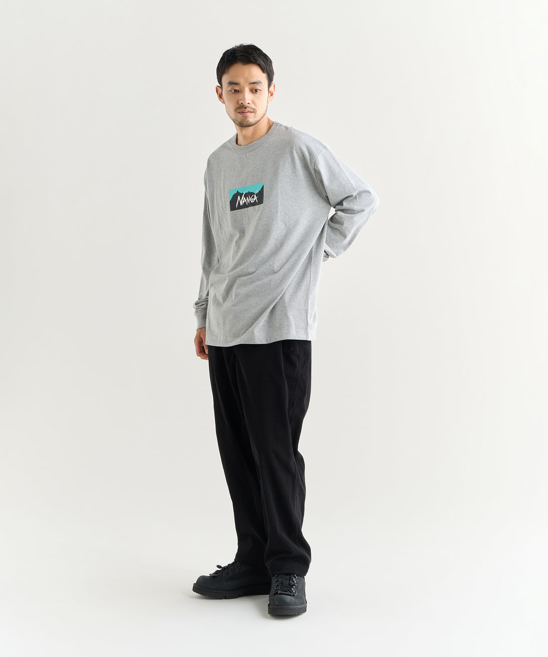 NANGA ECO HYBRID BOX LOGO L/S TEE(UNISEX) / 長袖T恤