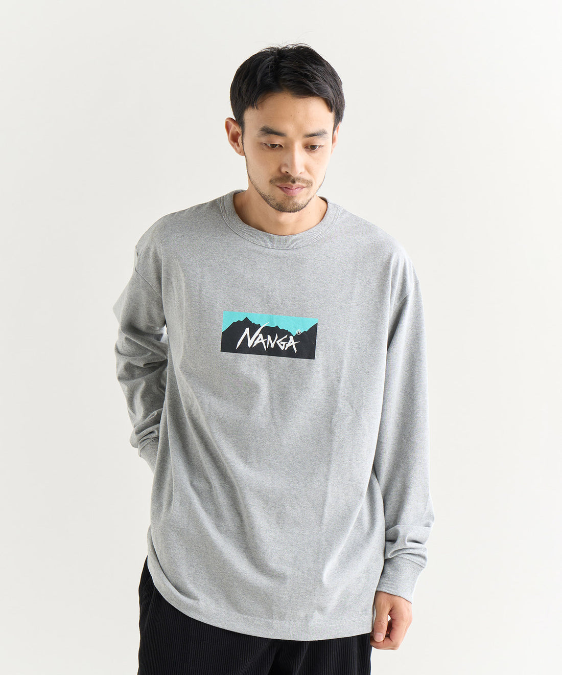 NANGA ECO HYBRID BOX LOGO L/S TEE(UNISEX) / 長袖T恤