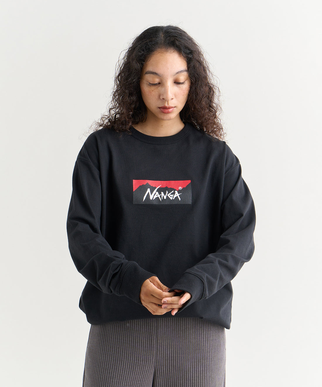 NANGA ECO HYBRID BOX LOGO L/S TEE(UNISEX) / 長袖T恤