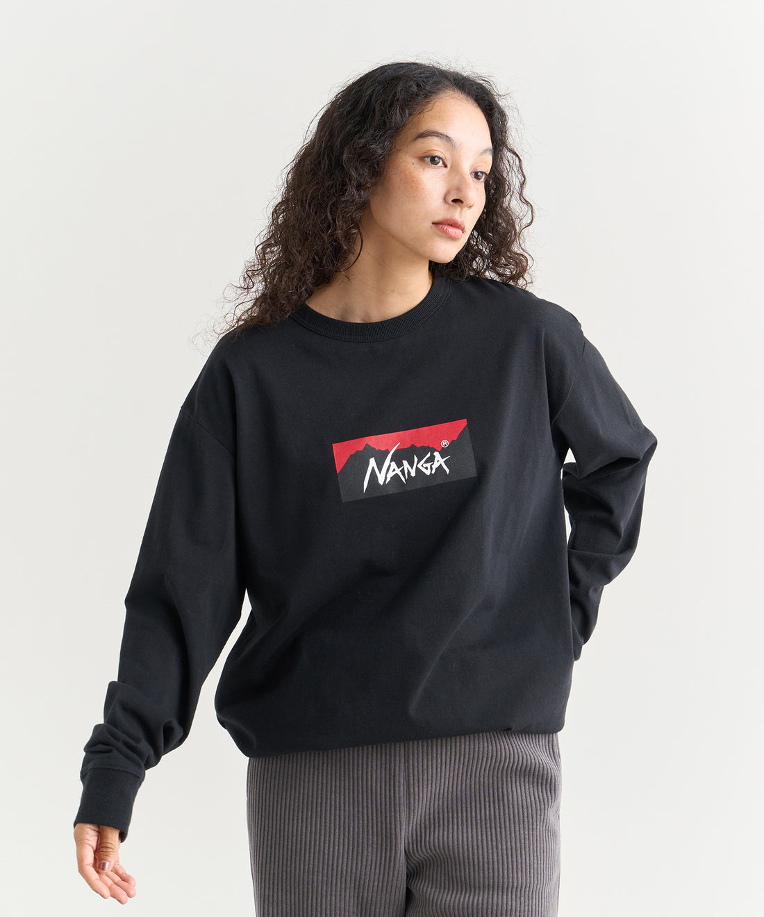 NANGA ECO HYBRID BOX LOGO L/S TEE(UNISEX) / 長袖T恤