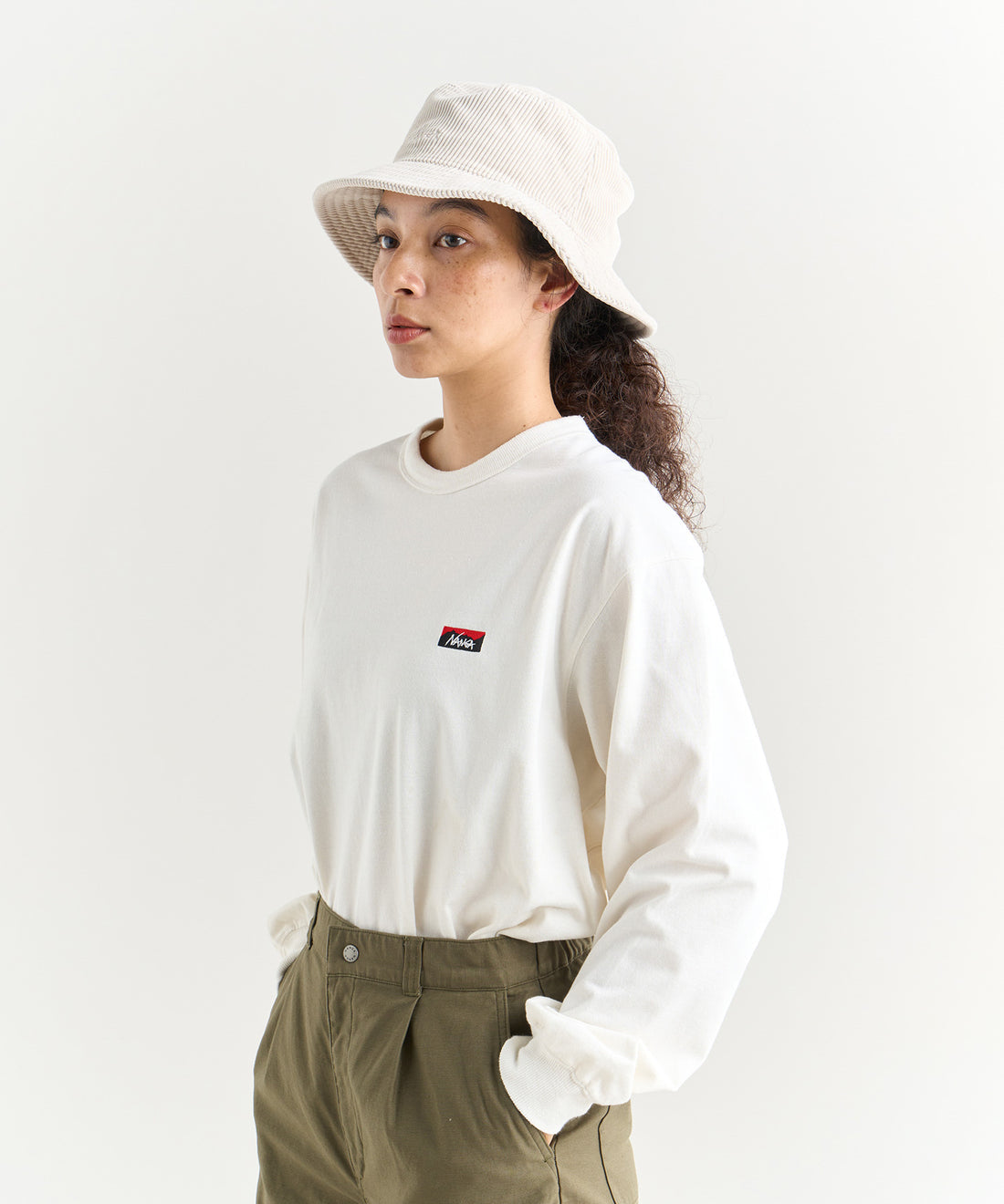 NANGA ECO HYBRID BOX LOGO EMBROIDERY L/S TEE(UNISEX) / 刺繡長袖T恤