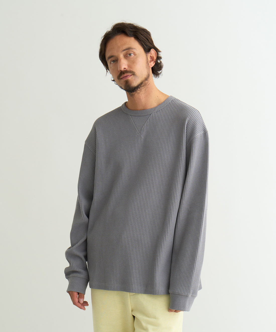 NANGA ECO HYBRID WAFFLE L/S TEE(MEN) / 華夫格長袖T恤