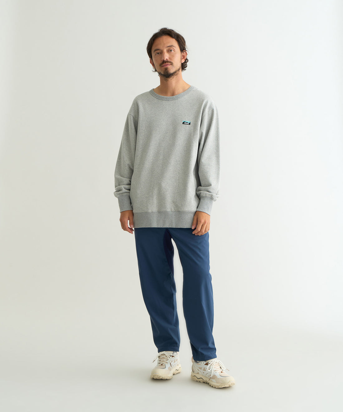 NANGA ECO HYBRID MINI BOX LOGO EMBROIDERY SWEATSHIRT / 刺繡小標 圓領衫