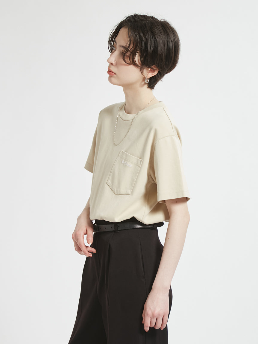 BARBOUR / 胸口刺繡口袋羅馬布 短袖T恤(日本限定/女裝)