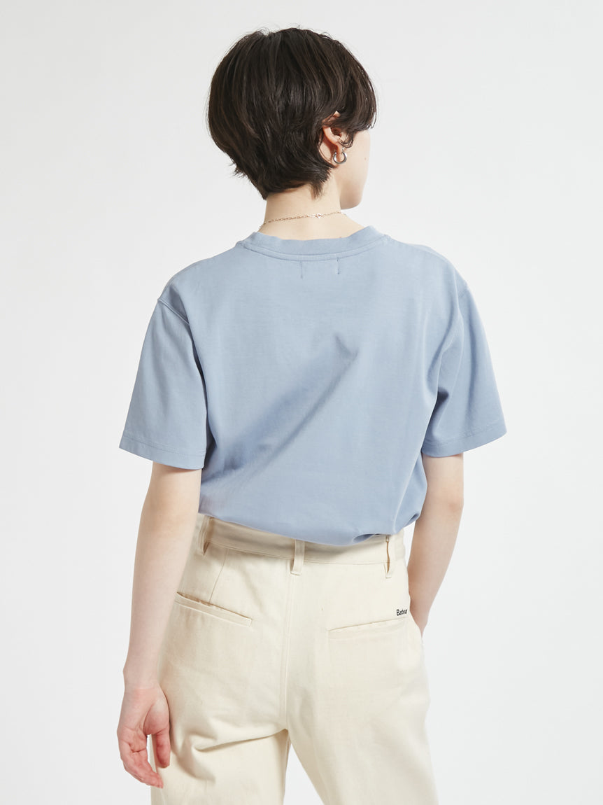 BARBOUR / 胸口刺繡口袋羅馬布 短袖T恤(日本限定/女裝)