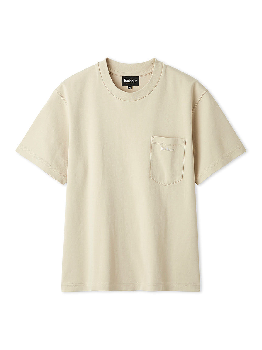 BARBOUR / 胸口刺繡口袋羅馬布 短袖T恤(日本限定/女裝)