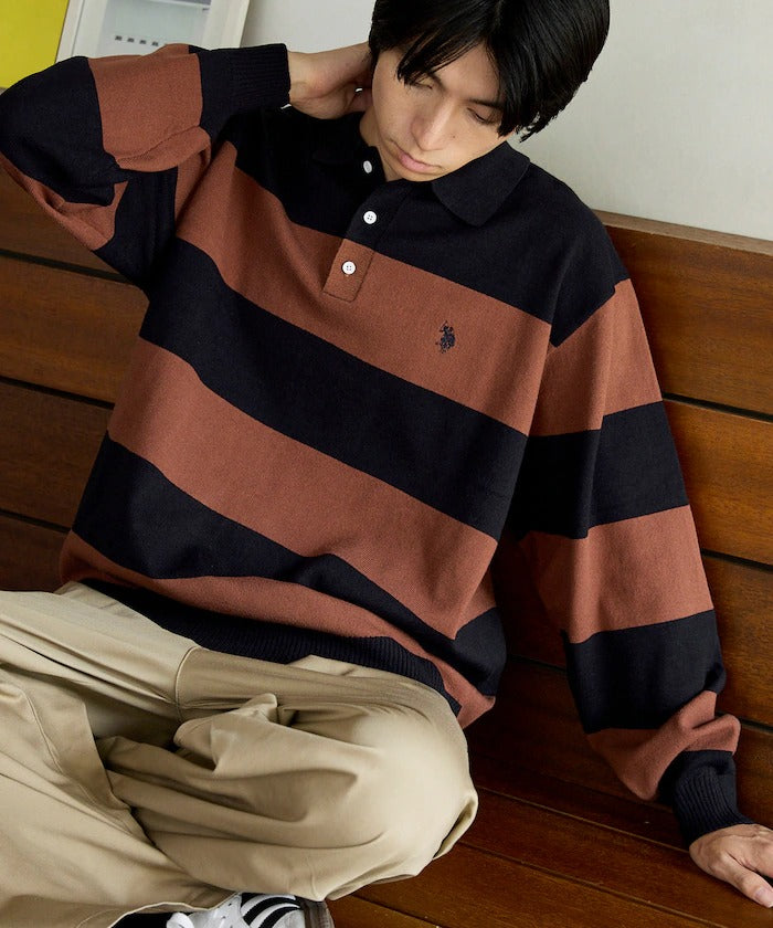 U.S. POLO ASSN. × PUBLUX / 刺繡Polo領針織衫(日本聯名限定)