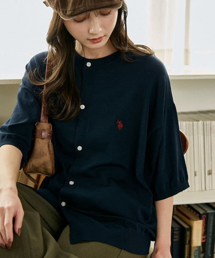 U.S. POLO ASSN. / 涼感 圓領針織開襟衫