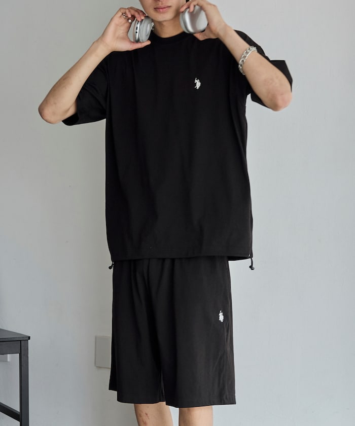 U.S. POLO ASSN. / 涼感刺繡短袖T恤+短褲 套裝組