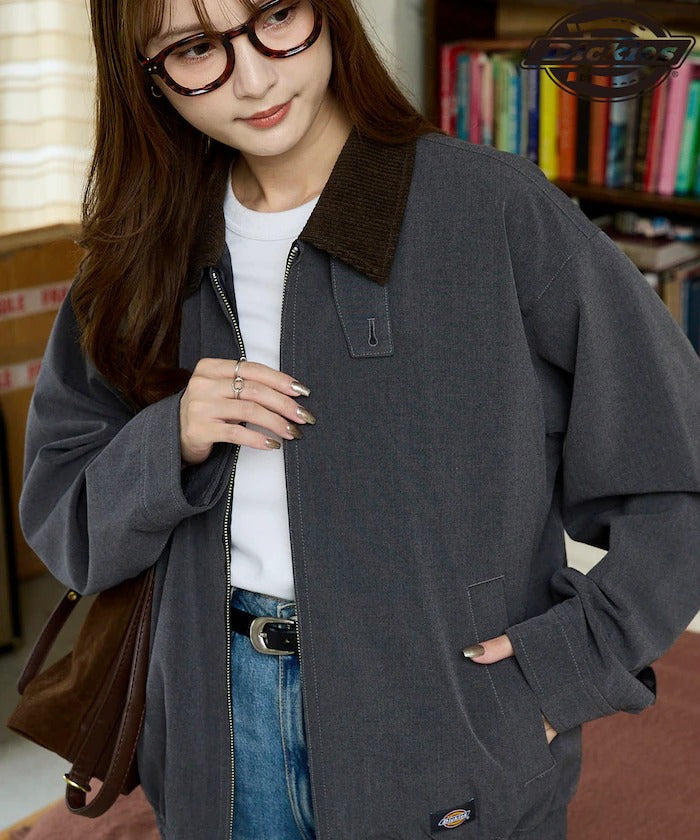 Dickies / 燈芯絨領拉鍊工作外套(日本聯名限定)