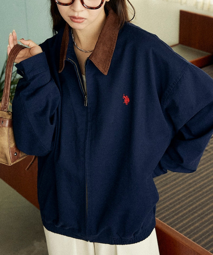 U.S. POLO ASSN. / 燈芯絨 拼接 立領外套