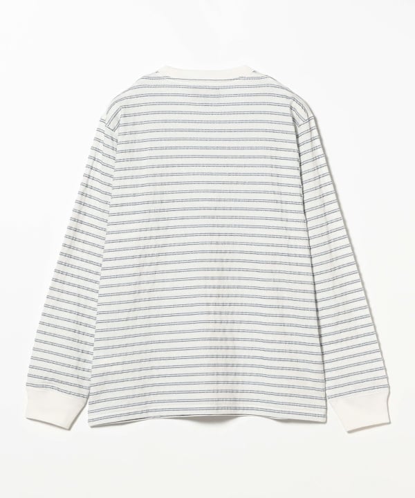 BEAMS PLUS / 立體織紋長袖口袋T恤