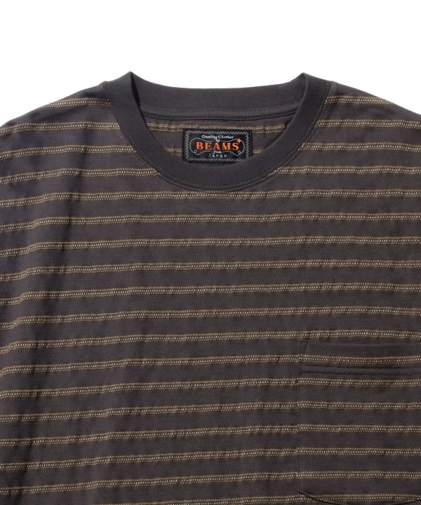 BEAMS PLUS / 立體織紋長袖口袋T恤