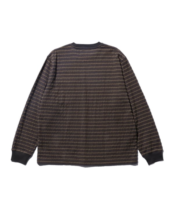 BEAMS PLUS / 立體織紋長袖口袋T恤