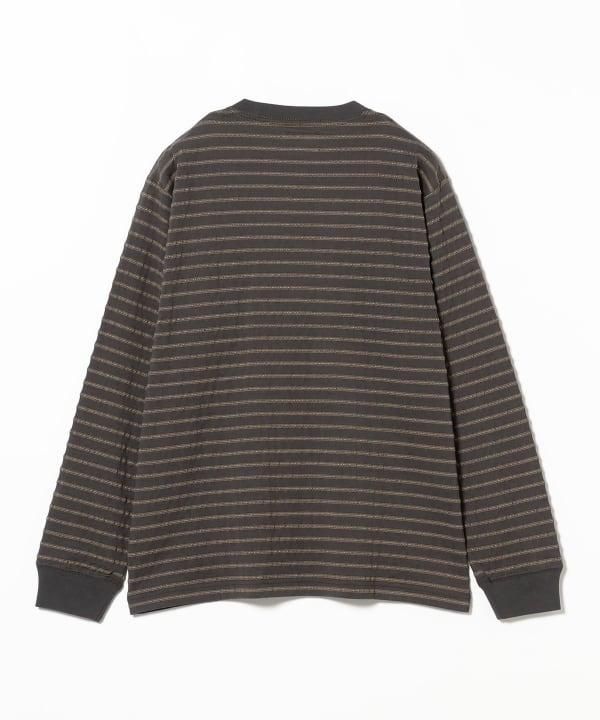 BEAMS PLUS / 立體織紋長袖口袋T恤