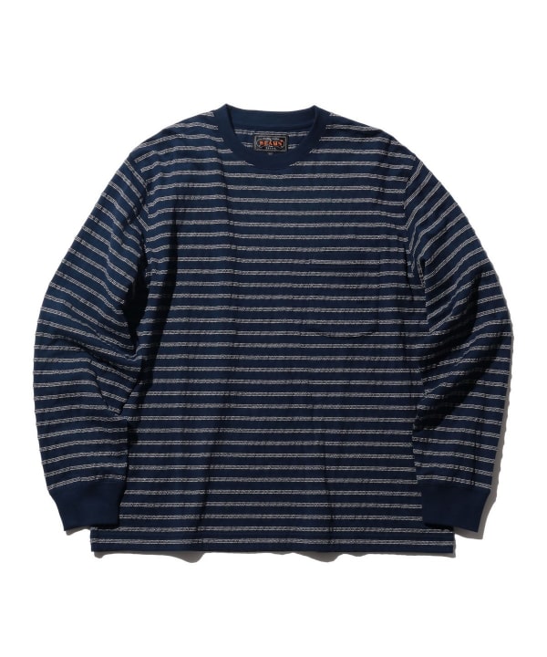 BEAMS PLUS / 立體織紋長袖口袋T恤