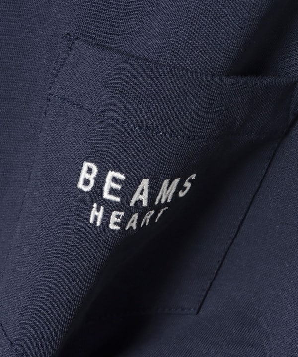 BEAMS HEART / 刺繡口袋短袖T 恤