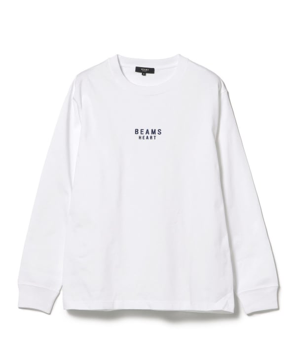 BEAMS HEART / 刺繡標識厚磅長袖T恤