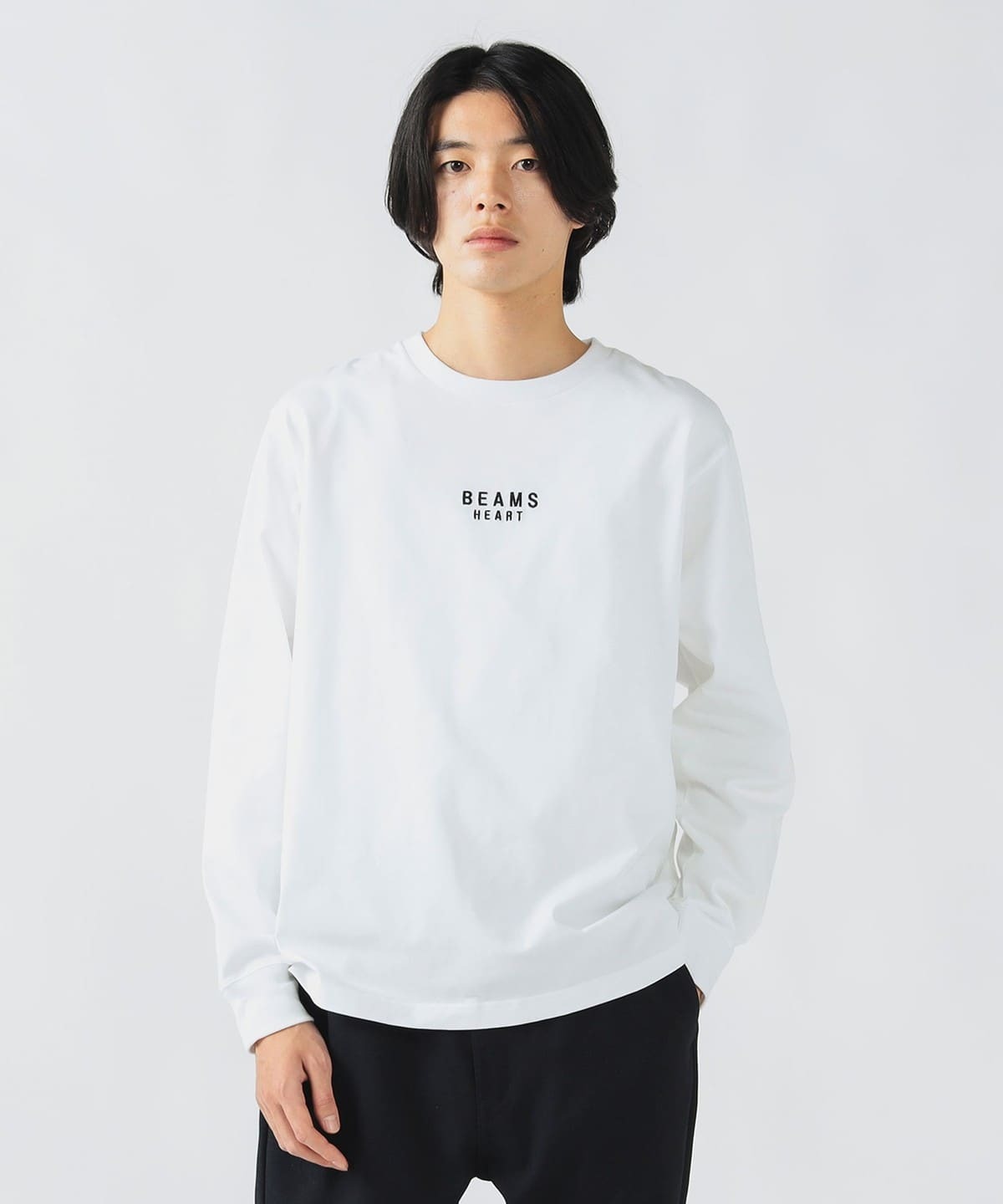 BEAMS HEART / 有機棉品牌刺繡長袖T恤