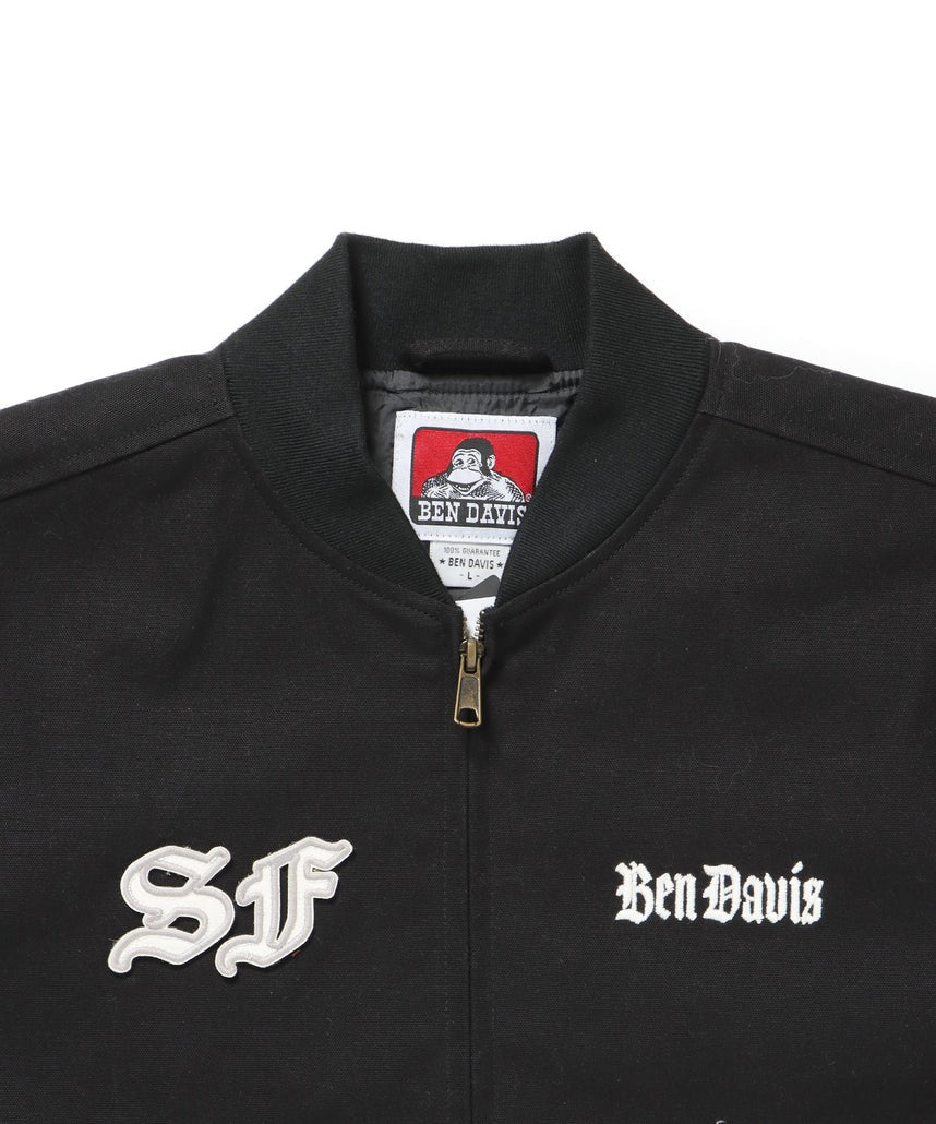 BEN DAVIS / 復古刺繡羅紋袖口 帆布工作外套