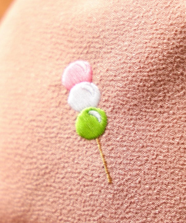 BEAMS JAPAN / 和菓子刺繡縮緬束口袋