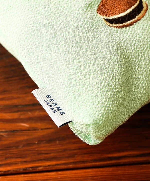 BEAMS JAPAN / 和菓子刺繡縮緬束口袋