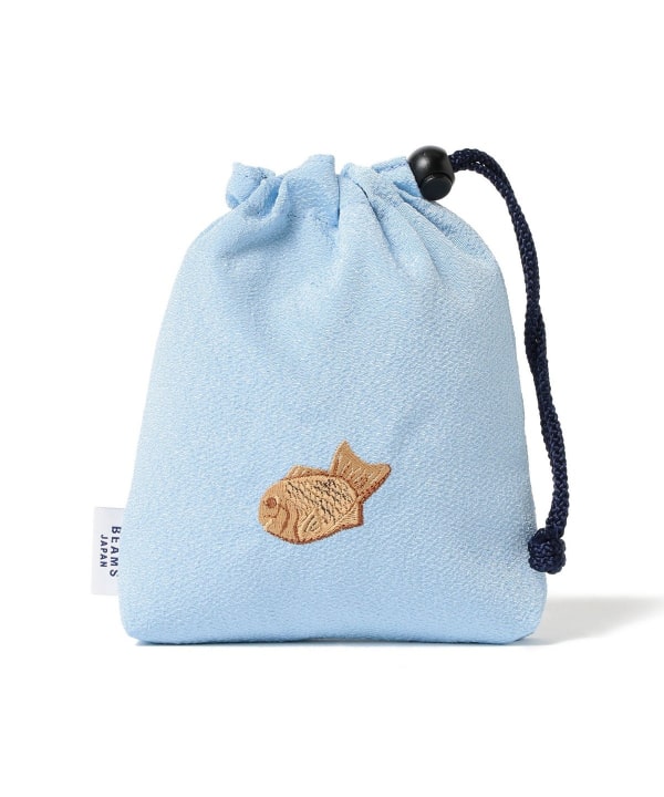 BEAMS JAPAN / 和菓子刺繡縮緬束口袋