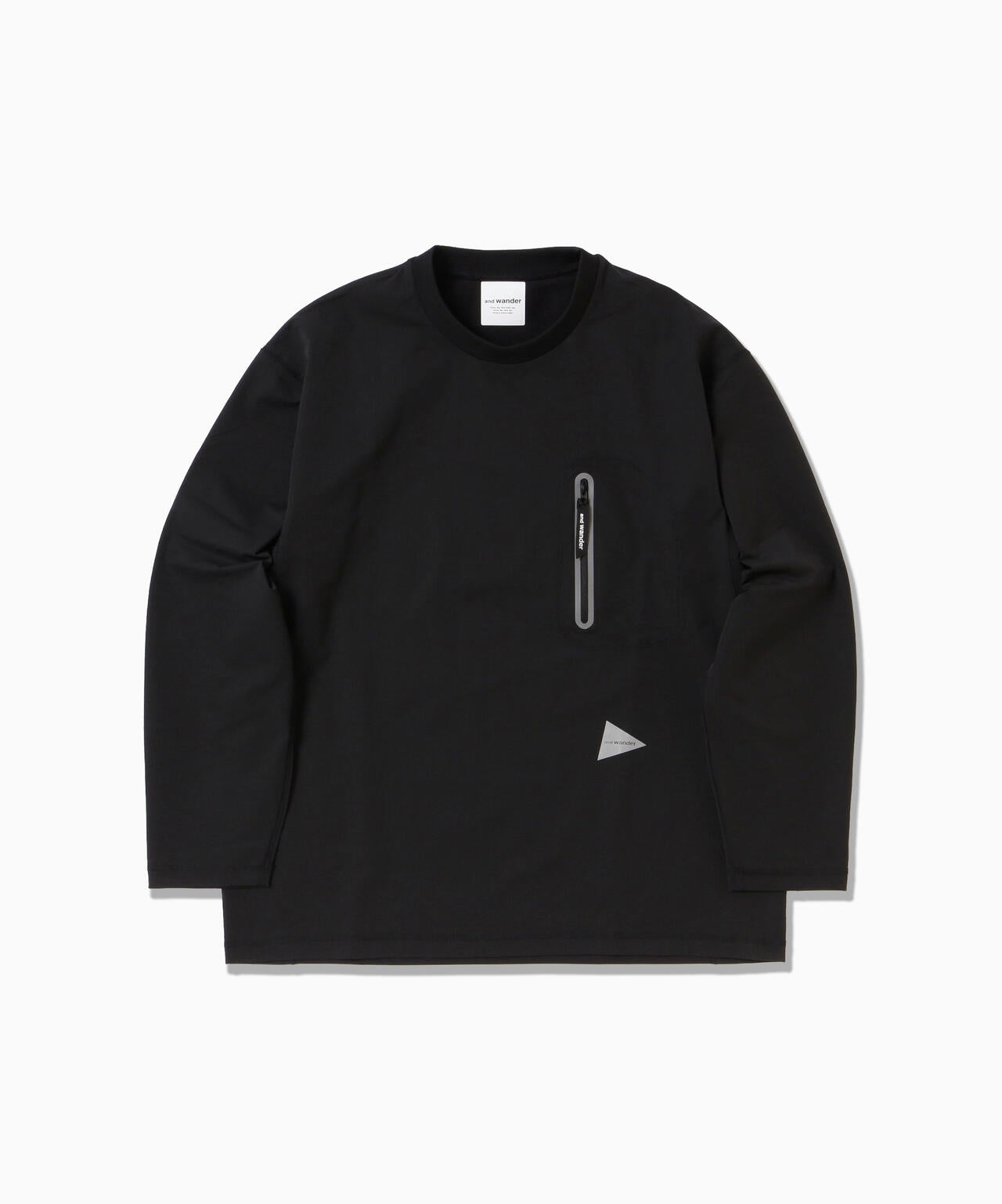 and wander hybrid warm pocket LS T / 保暖機能口袋長袖T恤