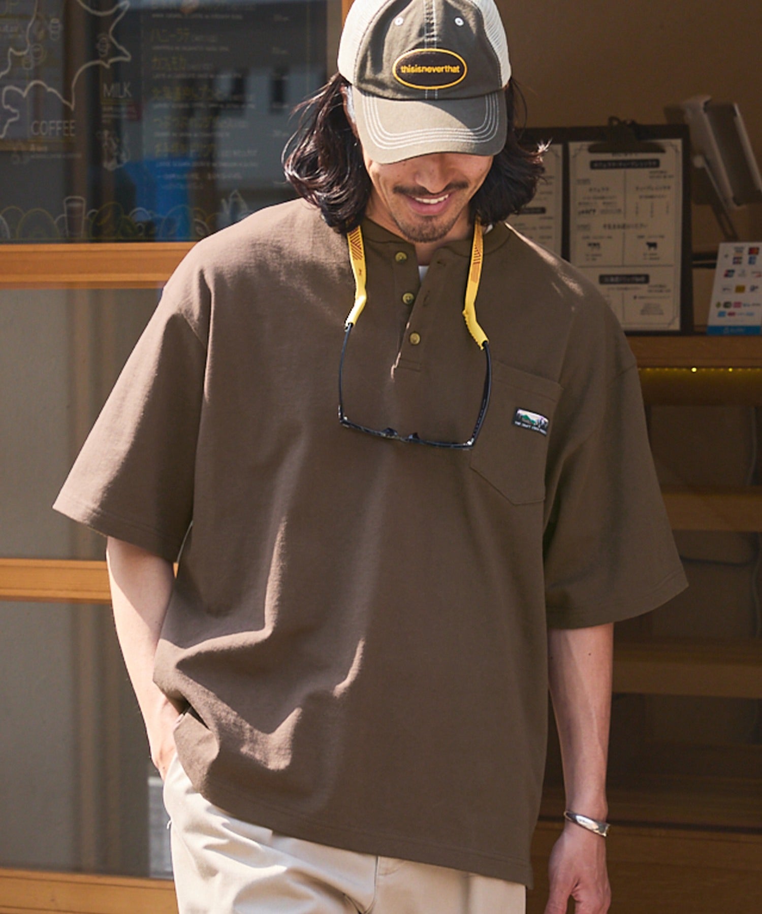 THE CRAFT CREW PRODUCTS / 抗菌防臭 重磅棉質 亨利領 短袖T恤